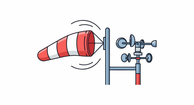 Weather instruments with windsock and anemometer