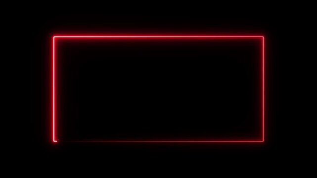 Neon blue color picture frame rectangle animation icon.