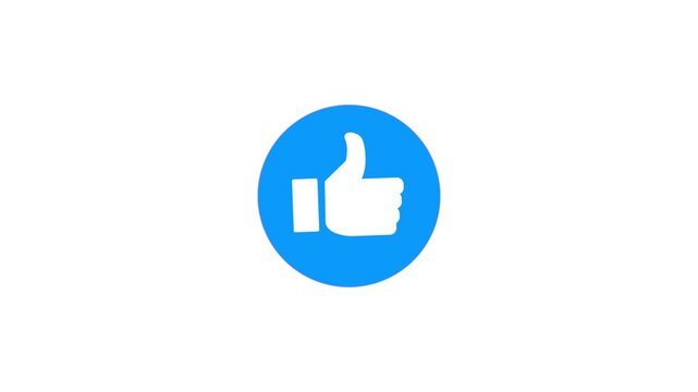 Hand thumb up icon like icon animation with white background.
