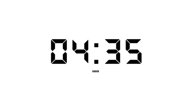5 minutes countdown timer animation.