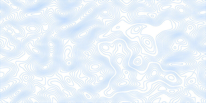Abstract geographic contour map background featuring elegant blue topographic lines and layered paper relief curves, minimalist vector landscape on transparent background