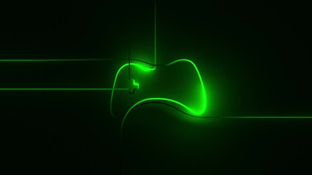 Abstract Gamepad Green Neon Backgroud