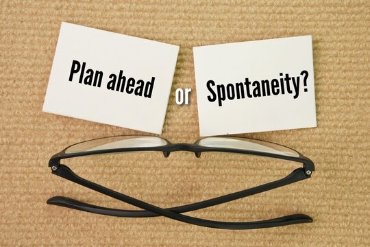 Question Plan ahead or Spontaneity? proactively organizing, setting goals, and preparing for future scenarios, while "spontaneity" refers to acting on immediate impulses and embracing uncertainty