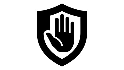 Obraz premium Shield with hand icon