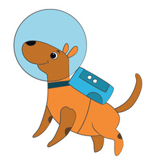 Obraz premium Puppy space astronaut isolated on white background.