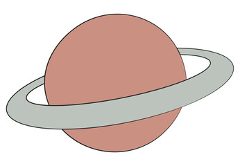 Little planet saturn isolated on white background © Vector Club