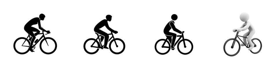 Obraz premium Simple bicycle symbol transparent mockup isolated png with no background.