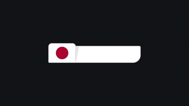 Japan flag sports lower third animation with 4k alpha channel