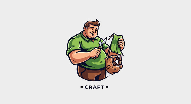 Man Crafting Handmade Project Pixel Art Character