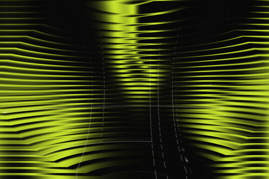 Glowing green lines on black background