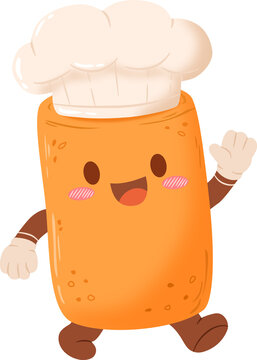 cute risol chef character illustration