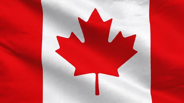 Canadian Flag Design with Red Maple Leaf, Waving Flag, National Pride, Iconic Symbol