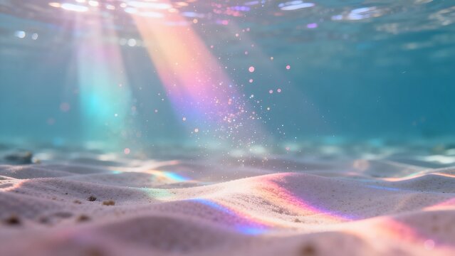 Underwater sand with light rays