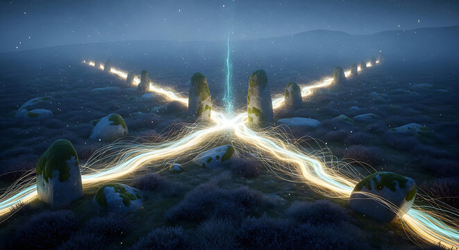 Abstract HIPAA compliance concept with glowing energy trails representing secure medical privacy data flow and patient information security networks