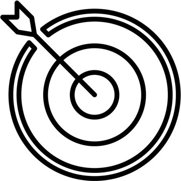 Target Goal Line Icon Vector &ndash; Business Objective, Success, Achievement Symbol