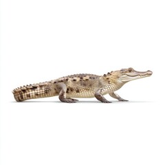Fototapeta premium Realistic Crocodile Model with Detailed Texture and Natural Coloration on White Background