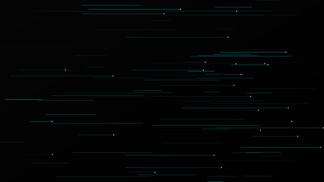 Abstract data flow with lines and points on black background digital art abstract background