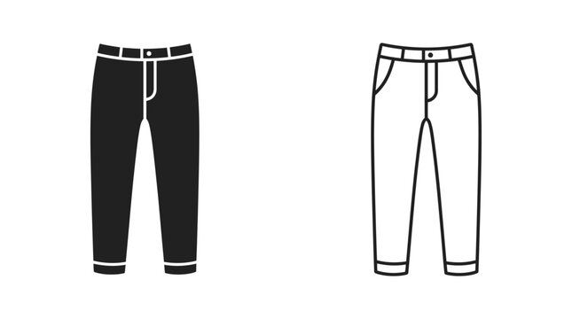 pants silhouette black and white outline style silhouette