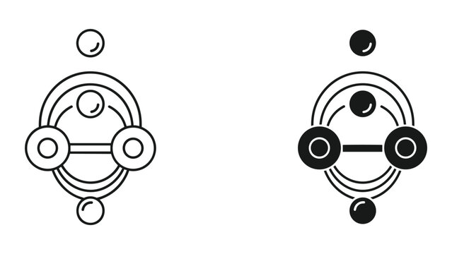 Black and white molecular structure illustrations on a white background
