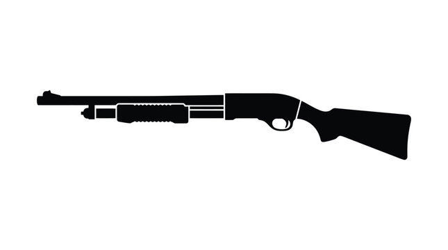 shotgun silhouette on a white background silhouette