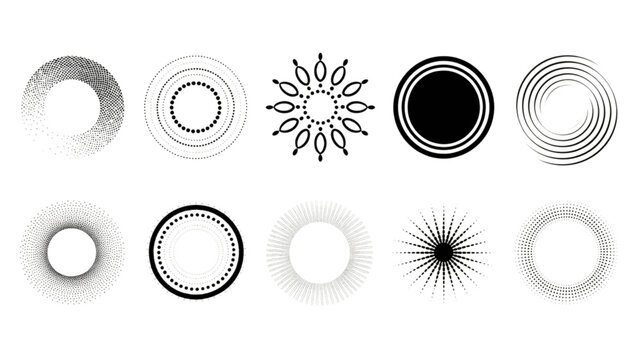 Flying bee illustration vector icon set isolated on white background Vector
