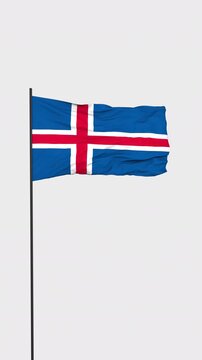 Iceland Flag Animation Transparent Background