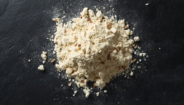 Mound of Stone-Ground Whole Wheat Flour with Grain Husks