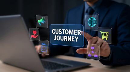 Naklejka premium Customer Journey Mapping Digital Marketing Business Experience Concept
