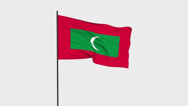 Maldives Flag Animation Transparent Background