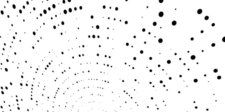 Abstract halftone dot pattern background. Black and white geometric circle gradient texture for retro design overlay, artistic banner, and creative modern vector illustration.