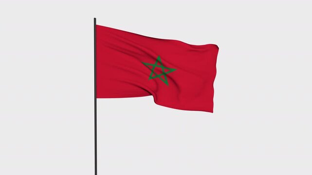 Morocco Flag Animation Transparent Background