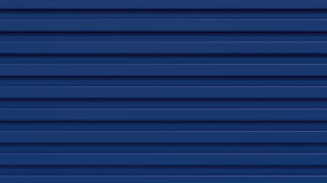 Blue corrugated metal background or texture. Horizontal lines wall. Construction steel profile panel sheets. Pattern of fence or warehouse wall. Roller garage shutter door. Vector illustration