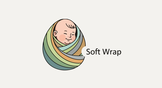Smiling baby face in halftone dot art style