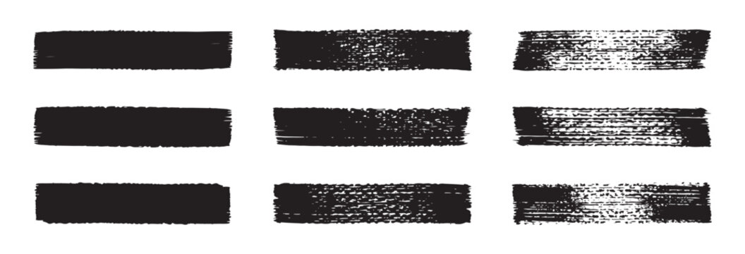 set of black ink splashes