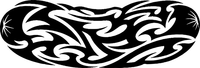 Fototapeta premium Tribal Swirl Pattern Sausage Graphic Art