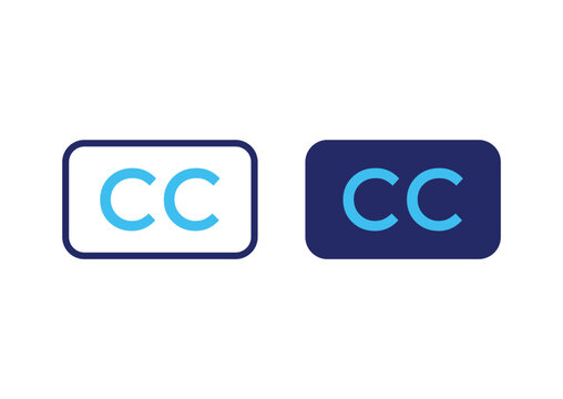 Closed caption icon. Subtitles symbol.  Multimedia and streaming signs. communication symbol. CC button symbols
