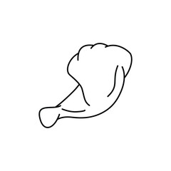 Obraz premium Line art illustration of a single chicken leg, simple and clean design