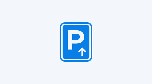Blue Parking Sign With White Letter.