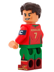 Obraz premium Dortmund - Deutschland 14. May 2026 - Lego Minifigure Christiano Ronaldo im Portugal Trikot