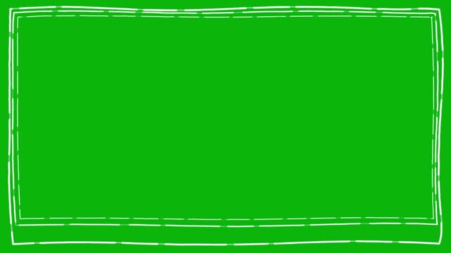 Green Screen Sketch Rectangle Border Frame Animation Loop