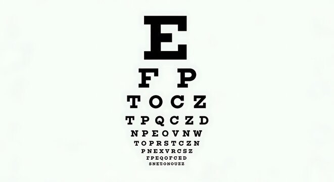 Eye chart vision test letters.