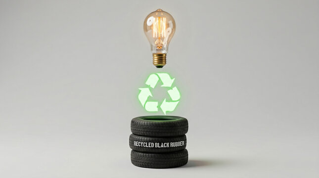Recycled tire derived fuel TDF creating sustainable energy.
