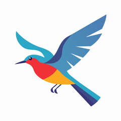 Fototapeta premium Stylized Blue Bird in Flight