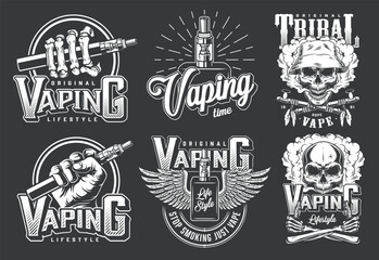 Fototapeta premium Vaping designs with skull art