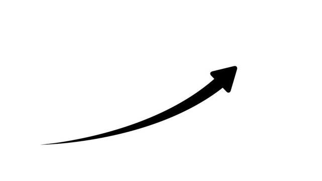 Black arrow moving left on white background a simple, points to the against