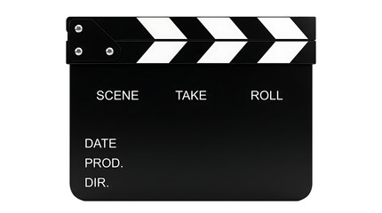 Fototapeta premium Film clapper board, movie slate, black and white, cinema prop, filmmaking tool