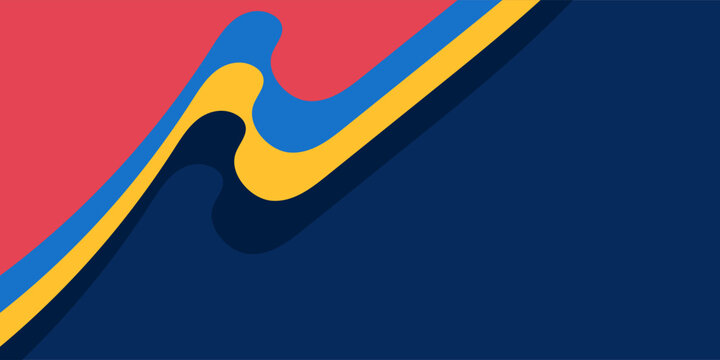 Abstract Liquid Wave Background with Colorful Fluid Shapes, Modern Flat Design Vector Illustration