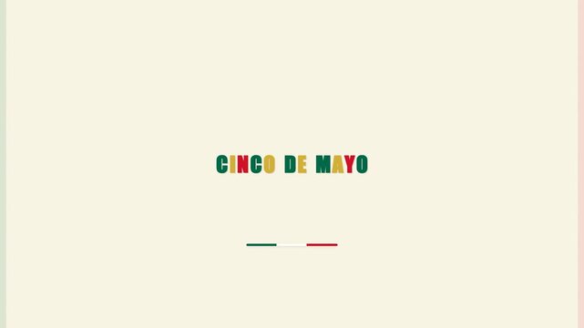 Vibrant Cinco de Mayo celebration graphic with colorful festive text and cheerful Mexican flag elements, ideal for digital promotions and cultural event announcements