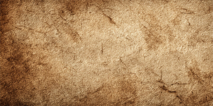 A vintage brown fur and leather texture background featuring an aged parchment pattern with a worn grunge surface and antique stained design