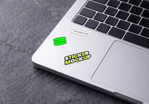 Sticker on a Laptop Mockup